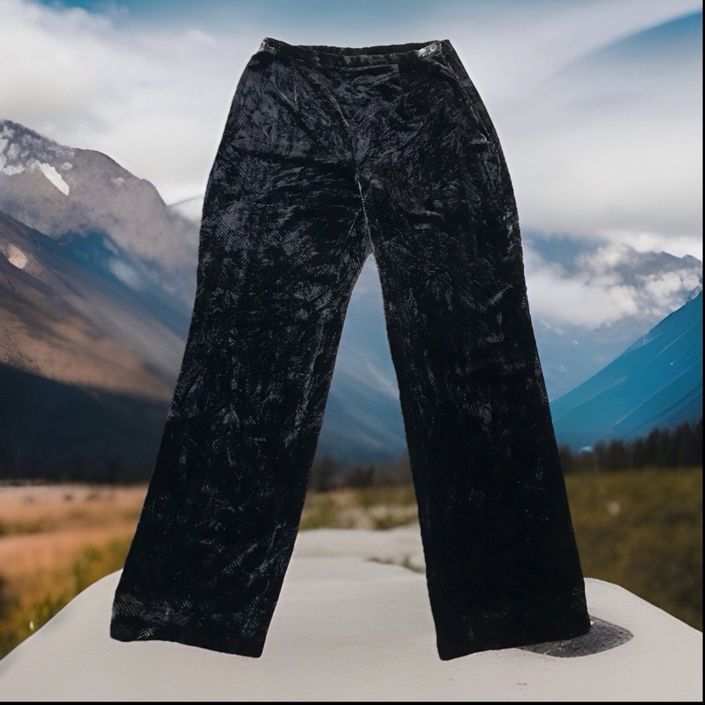 Vintage Women's Velvet Slacks Pants Size 8 Rayon Silk Blend Supple Black EUC